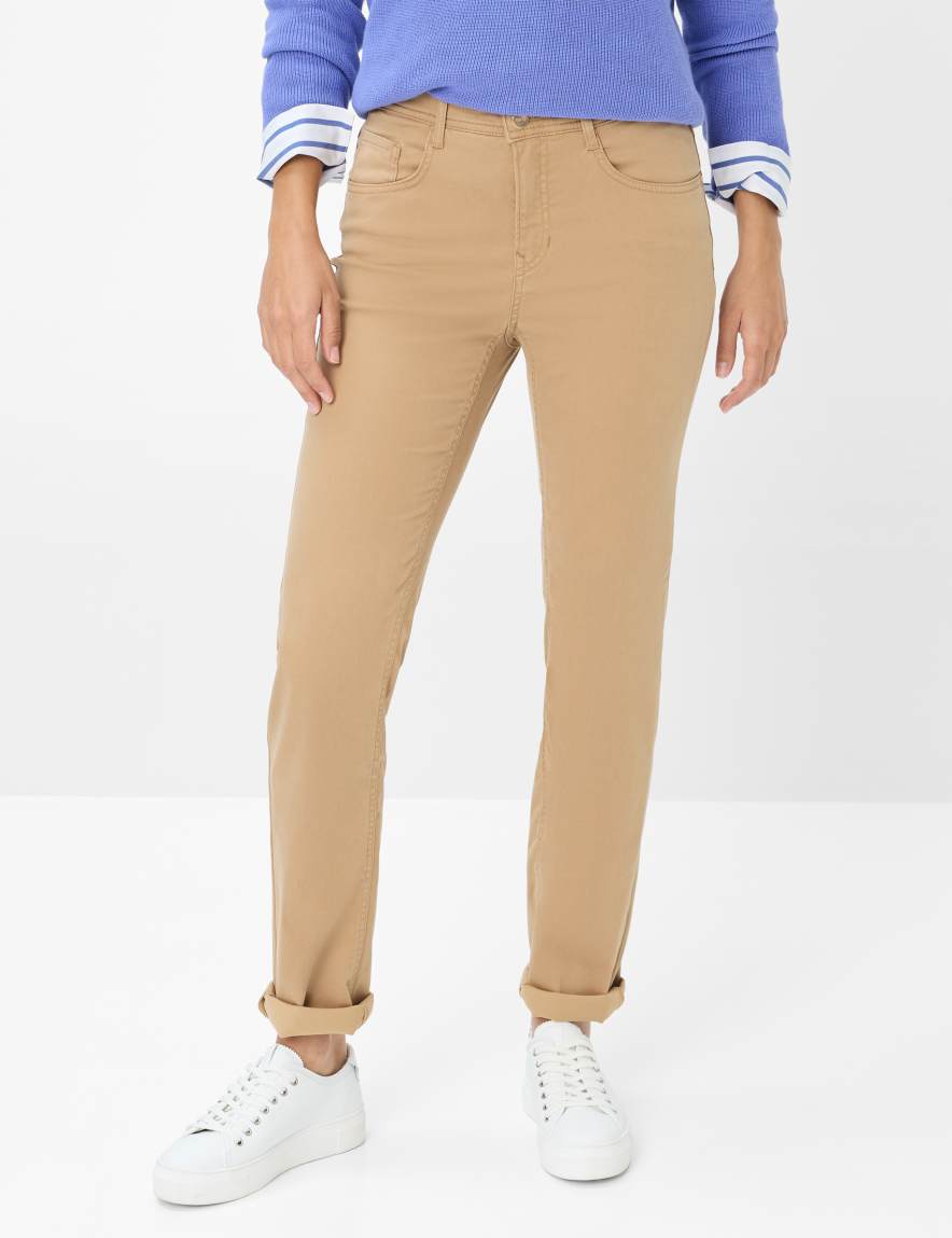 eurex by brax Women's fashion Pants Style CAROLA Light Brown Feminine Fit
