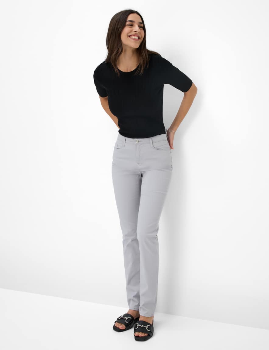 Eurex By Brax Women's Fashion Pants Style CAROLA Light Gray Feminine Fit