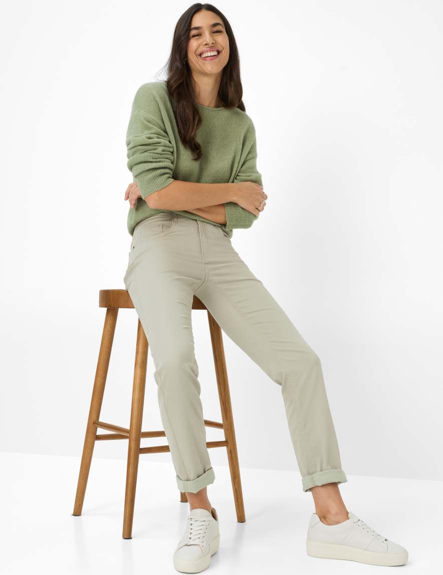 Eurex By Brax Women's Fashion Pants Style CAROLA Light Green Feminine Fit