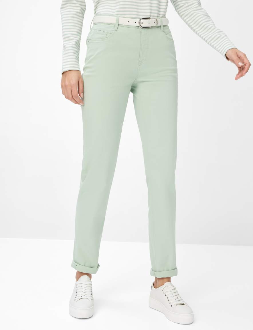 eurex by brax Women's fashion Pants Style CAROLA Light Green Feminine Fit