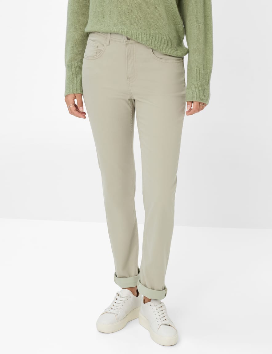 eurex by brax Women's fashion Pants Style CAROLA Light Green Feminine Fit