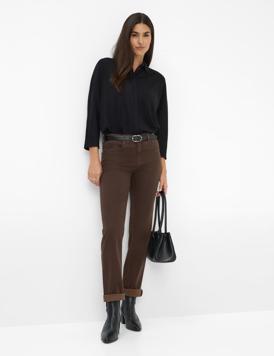 Eurex By Brax Women's Fashion Pants Style CAROLA Perma Brown Feminine Fit