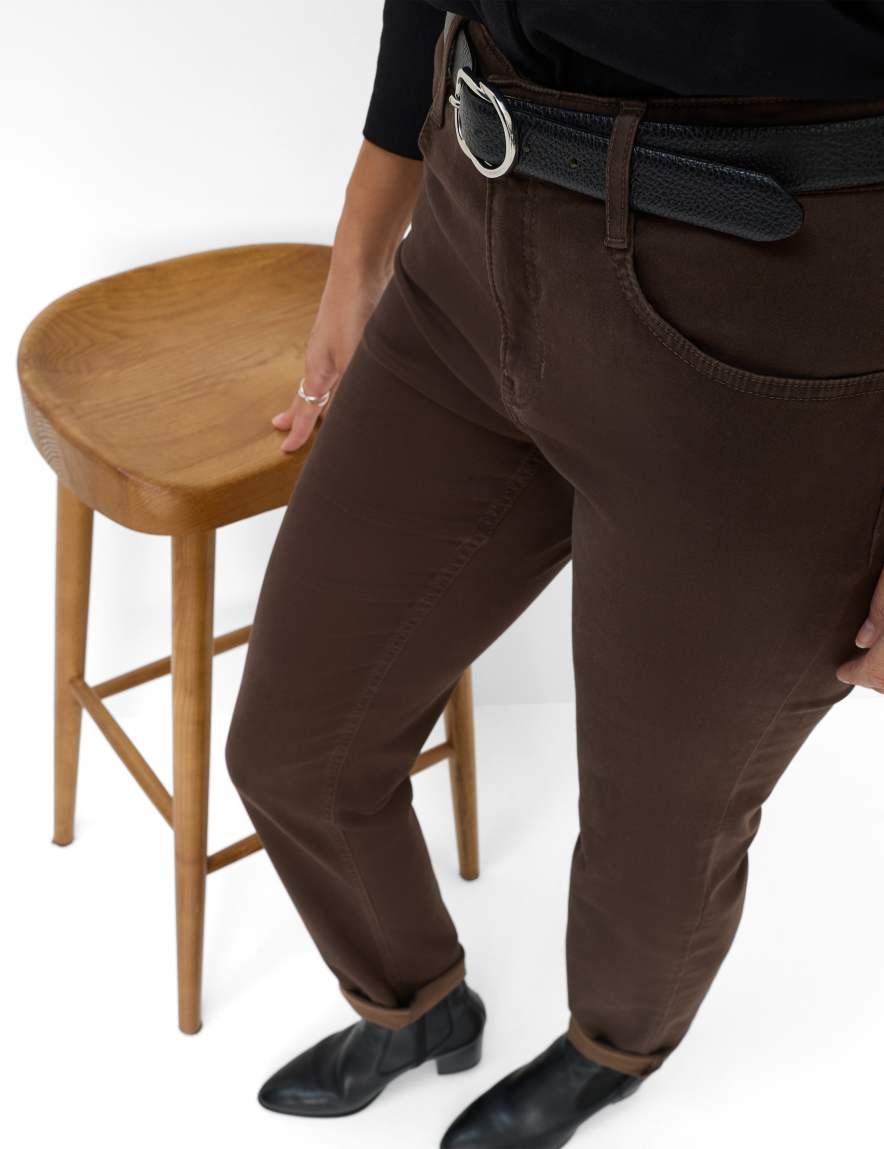 Eurex By Brax Women's Fashion Pants Style CAROLA Perma Brown Feminine Fit