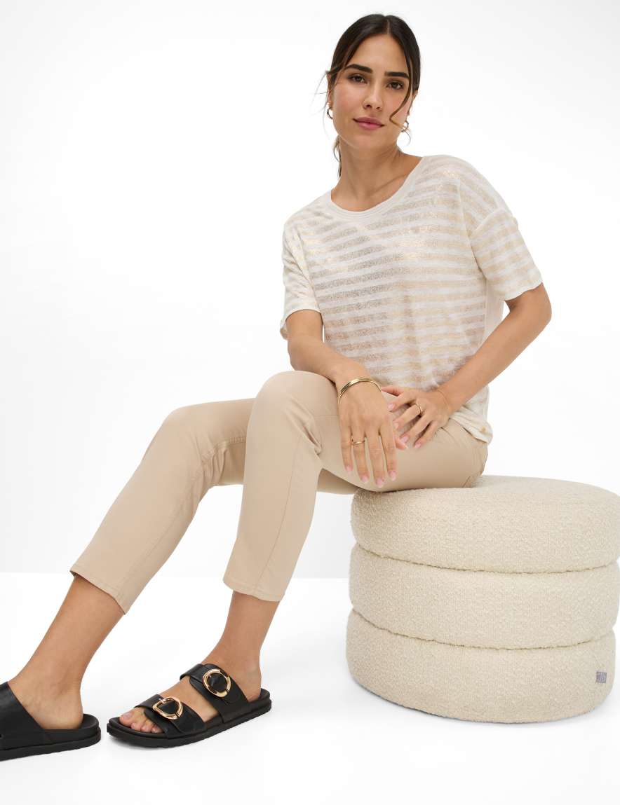 Eurex By Brax Women's Fashion Pants Style CAROLA S Beige Feminine Fit