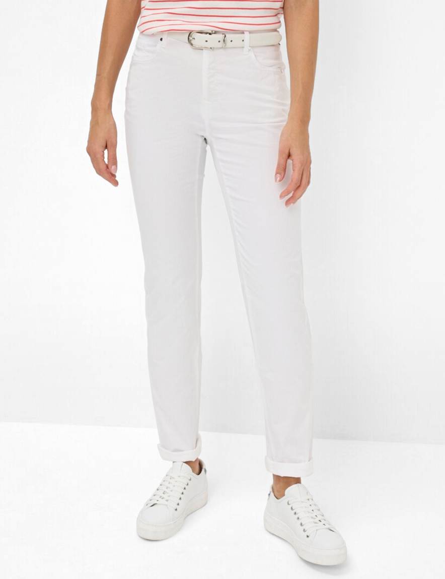 eurex by brax Women's fashion Pants Style CAROLA White Feminine Fit