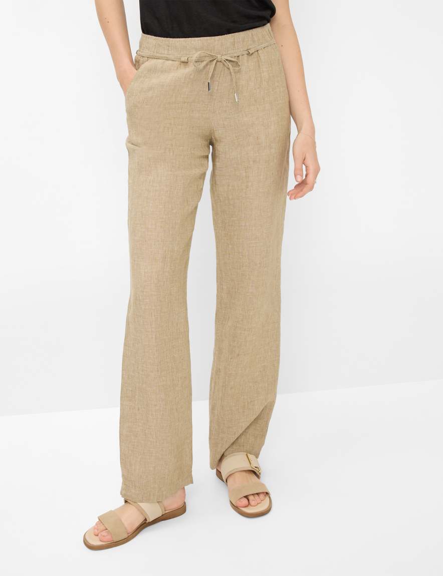 eurex by brax Women's fashion Pants Style FARINA Beige Wide Leg