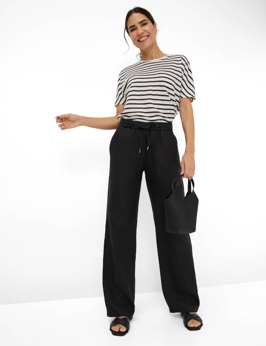 Eurex By Brax Women's Fashion Pants Style FARINA Black Wide Leg