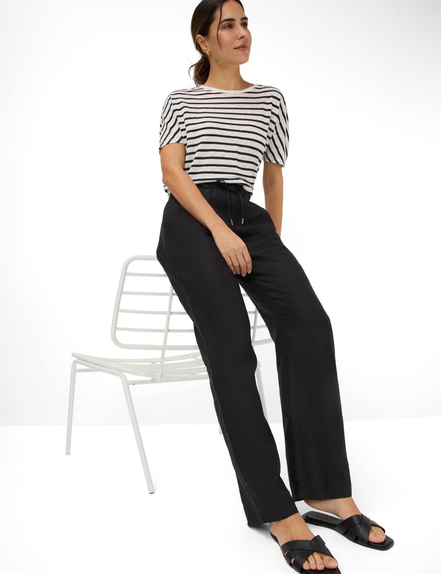 Eurex By Brax Women's Fashion Pants Style FARINA Black Wide Leg