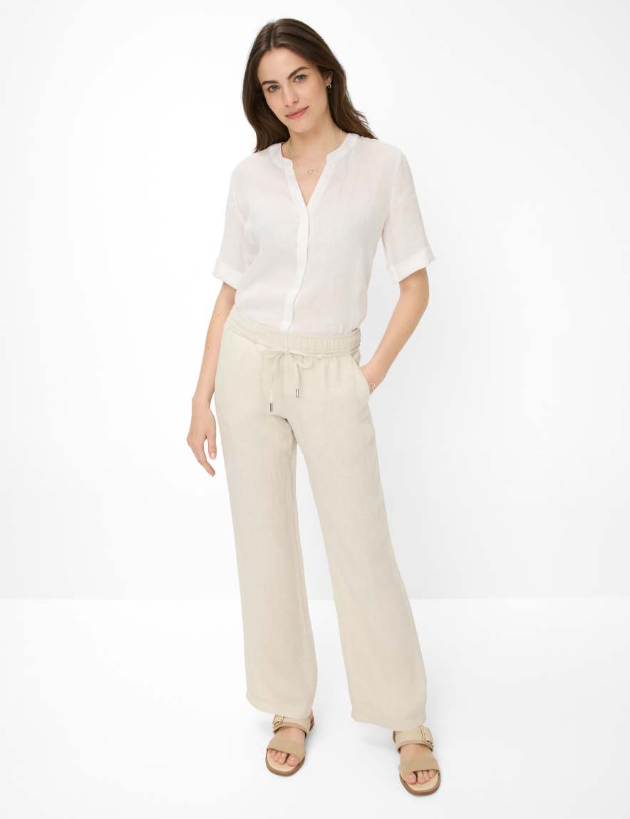Eurex By Brax Women's Fashion Pants Style FARINA Light Beige Wide Leg
