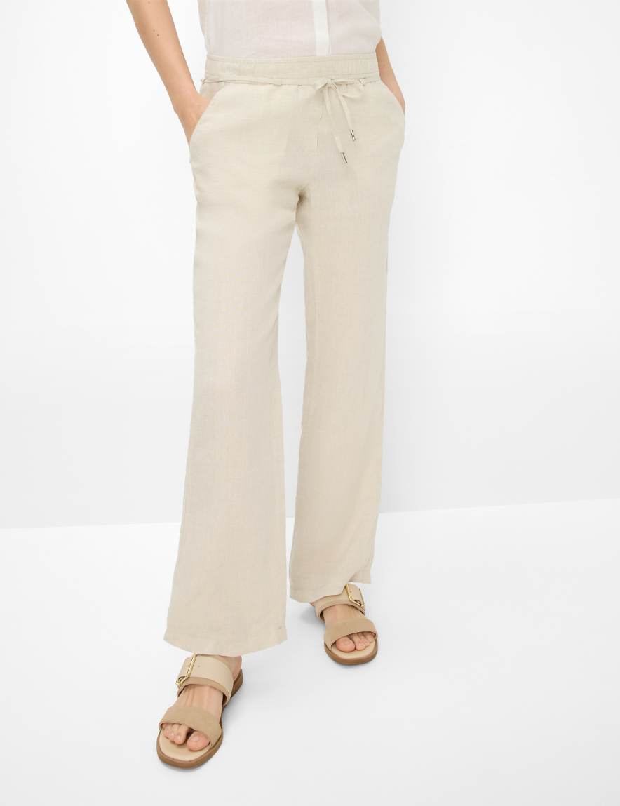 eurex by brax Women's fashion Pants Style FARINA Light Beige Wide Leg