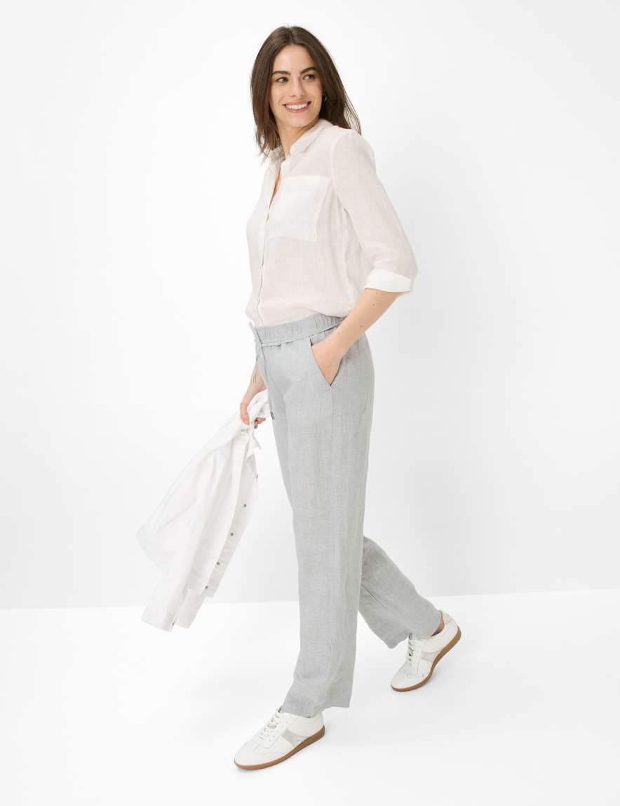 Eurex By Brax Women's Fashion Pants Style FARINA Light Gray Wide Leg