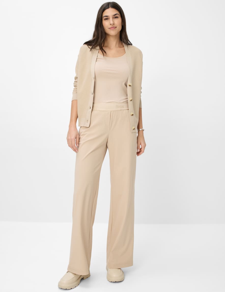 Eurex By Brax Women's Fashion Pants Style MAINE Beige Wide Leg