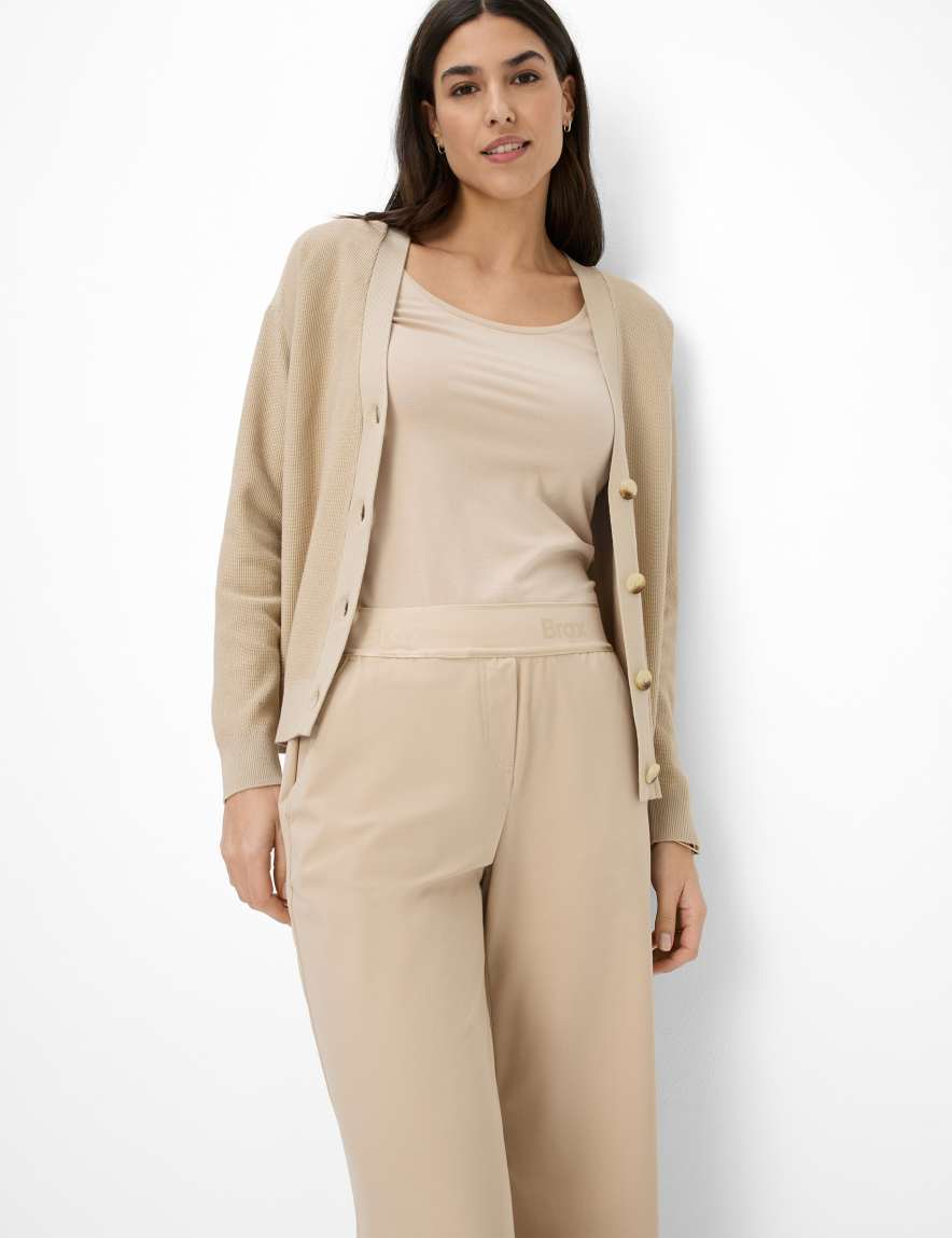 Eurex By Brax Women's Fashion Pants Style MAINE Beige Wide Leg