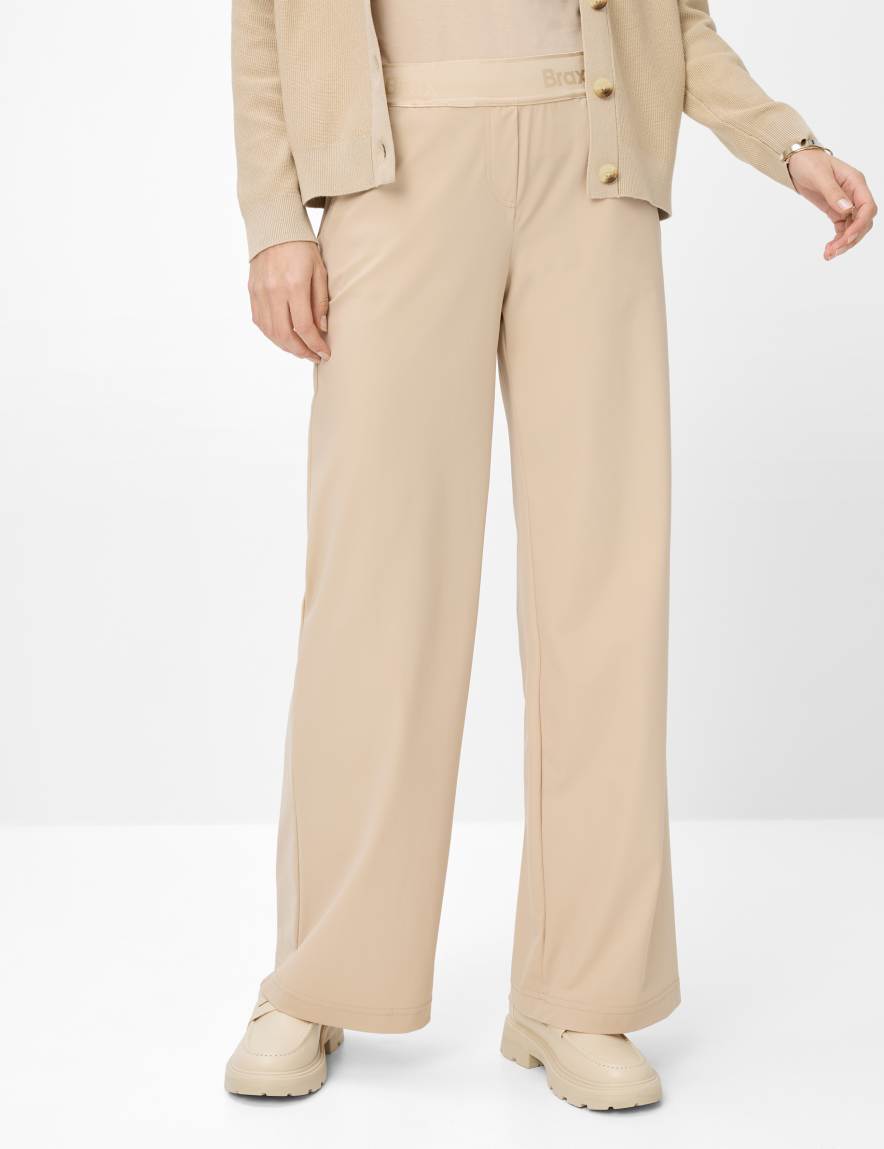 eurex by brax Women's fashion Pants Style MAINE Beige Wide Leg