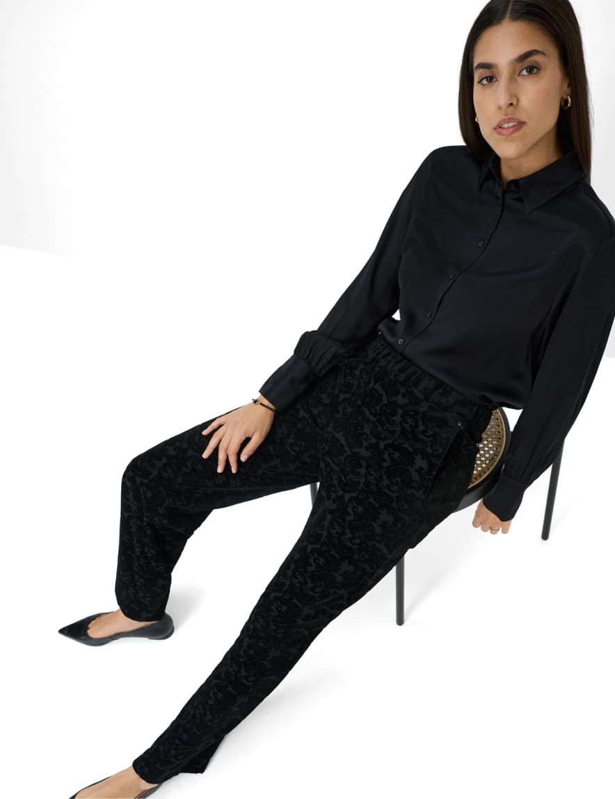 Eurex By Brax Women's Fashion Pants Style MAINE Black Wide Leg