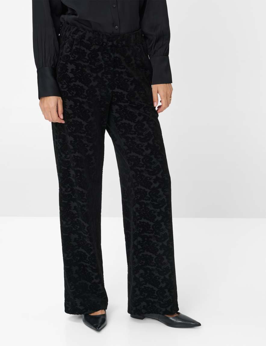 eurex by brax Women's fashion Pants Style MAINE Black Wide Leg