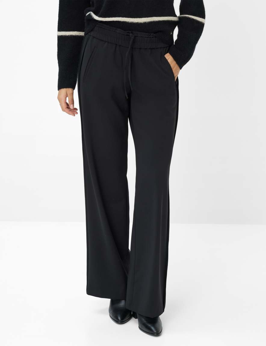 eurex by brax Women's fashion Pants Style MAINE Black Wide Leg