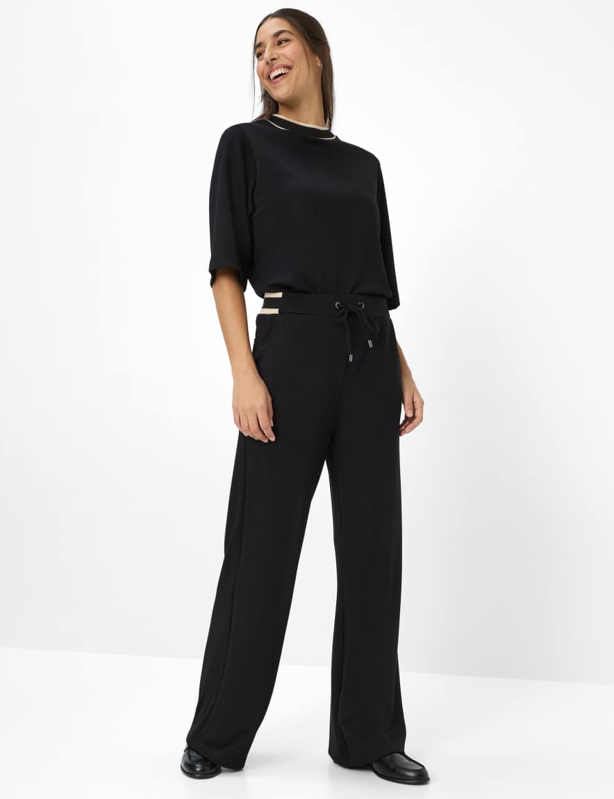 Eurex By Brax Women's Fashion Pants Style MAINE Black Wide Leg