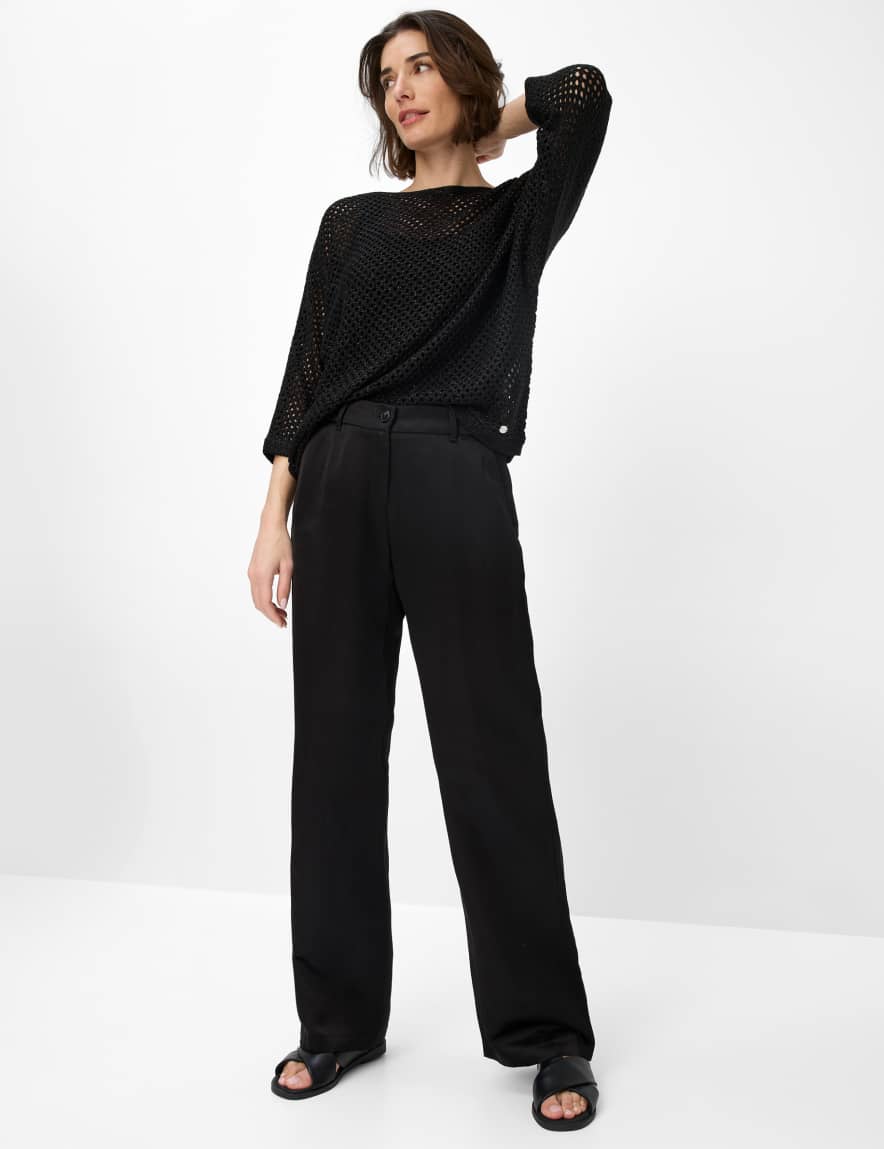 Eurex By Brax Women's Fashion Pants Style MAINE Black Wide Leg