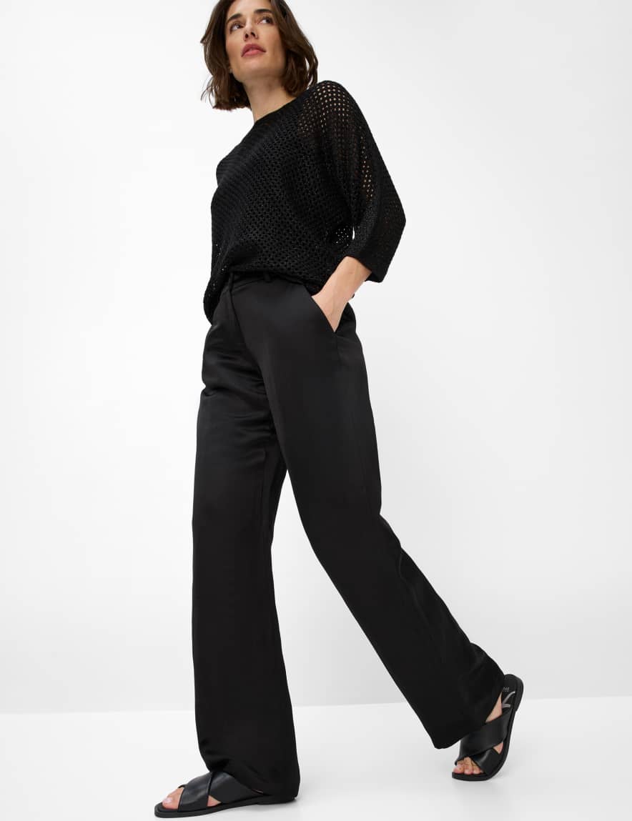 Eurex By Brax Women's Fashion Pants Style MAINE Black Wide Leg