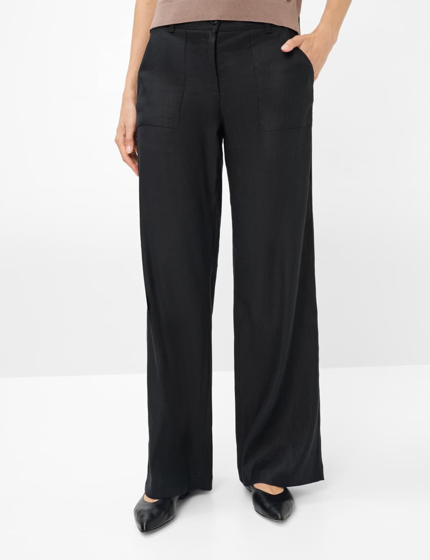 eurex by brax Women's fashion Pants Style MAINE Black Wide Leg