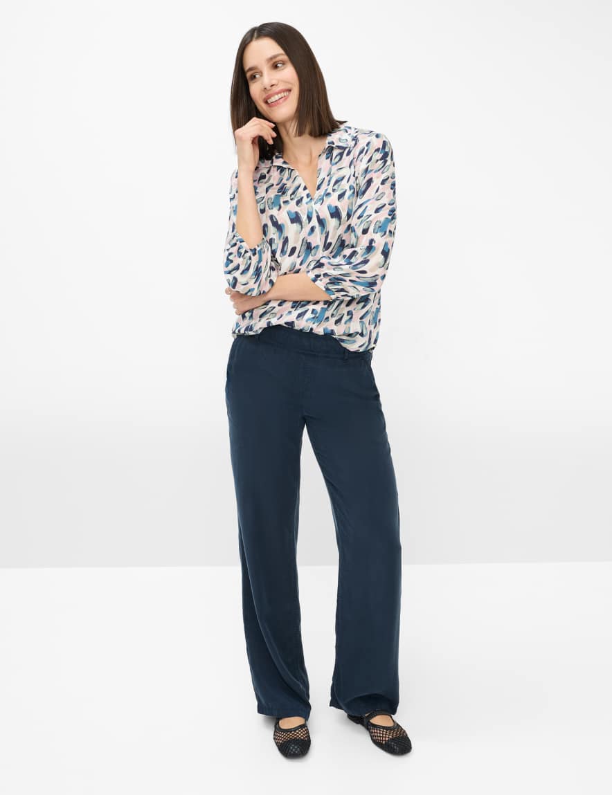 Eurex By Brax Women's Fashion Pants Style MAINE Dark Blue Wide Leg