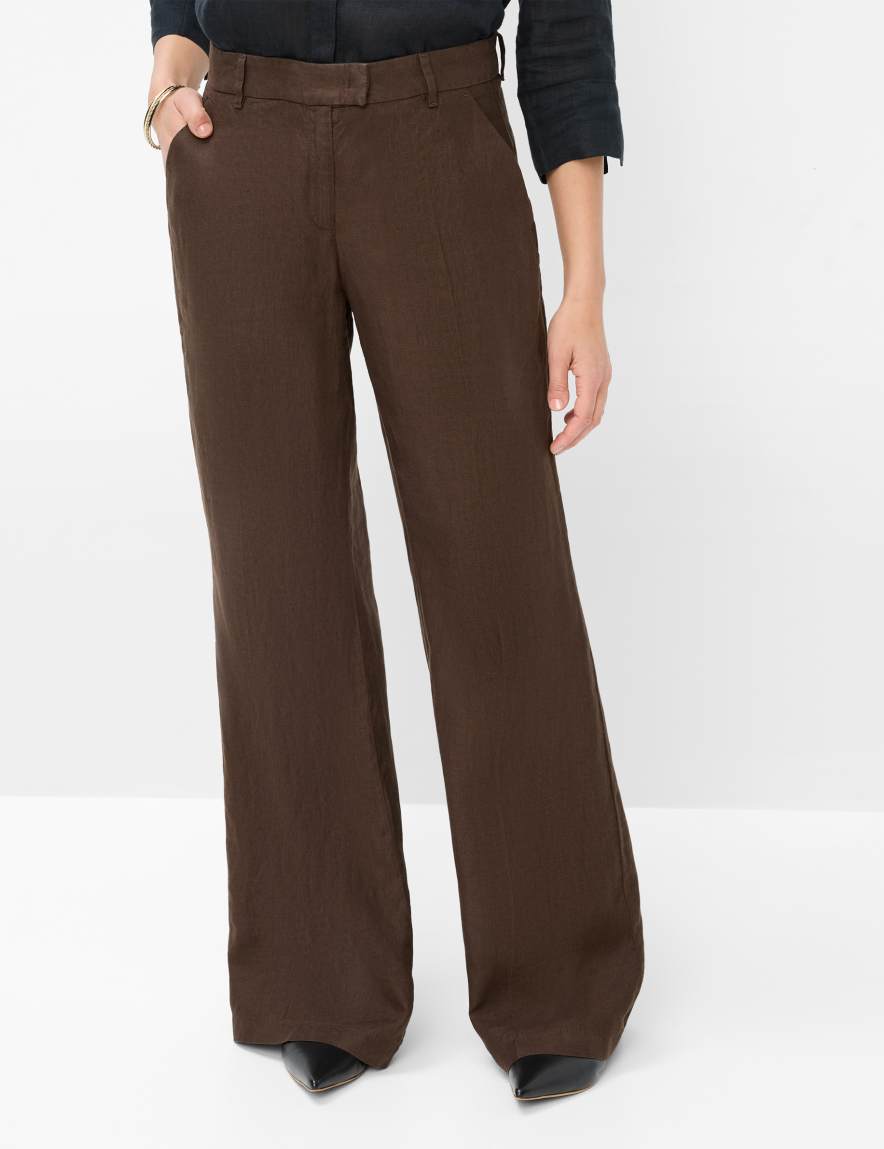 eurex by brax Women's fashion Pants Style MAINE Dark Brown Wide Leg