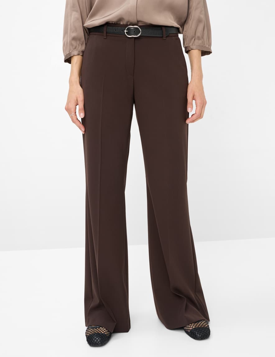 eurex by brax Women's fashion Pants Style MAINE Dark Brown Wide Leg