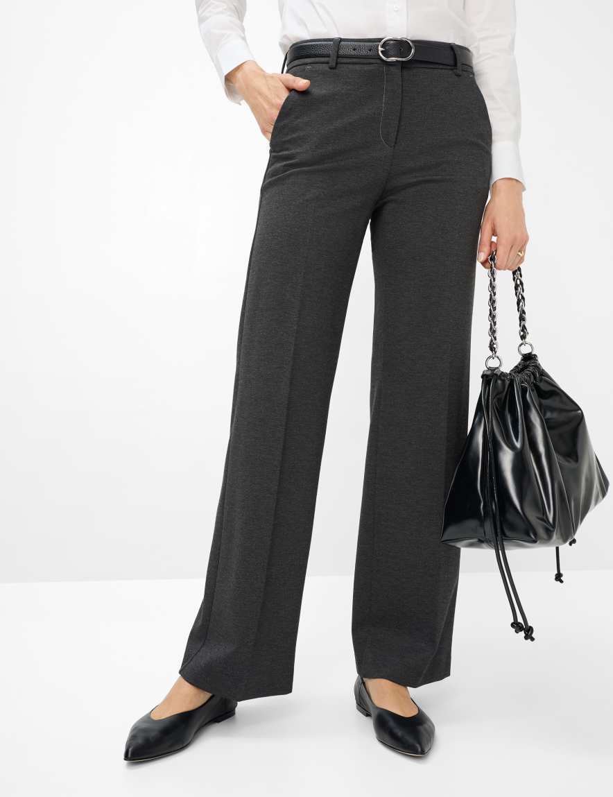 eurex by brax Women's fashion Pants Style MAINE Dark Gray Wide Leg