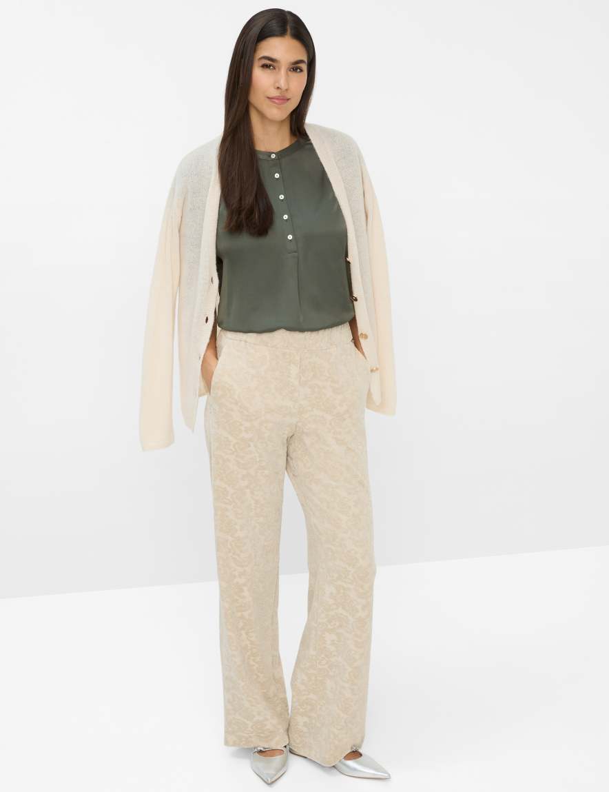 Eurex By Brax Women's Fashion Pants Style MAINE Light Beige Wide Leg