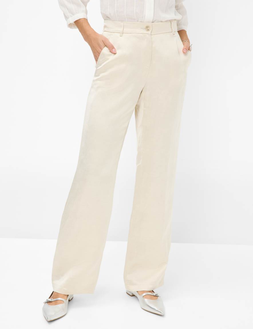 eurex by brax Women's fashion Pants Style MAINE Light Beige Wide Leg