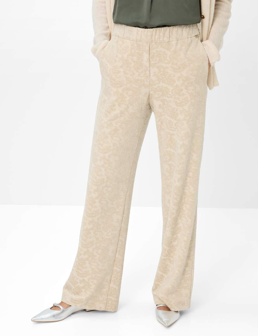 eurex by brax Women's fashion Pants Style MAINE Light Beige Wide Leg