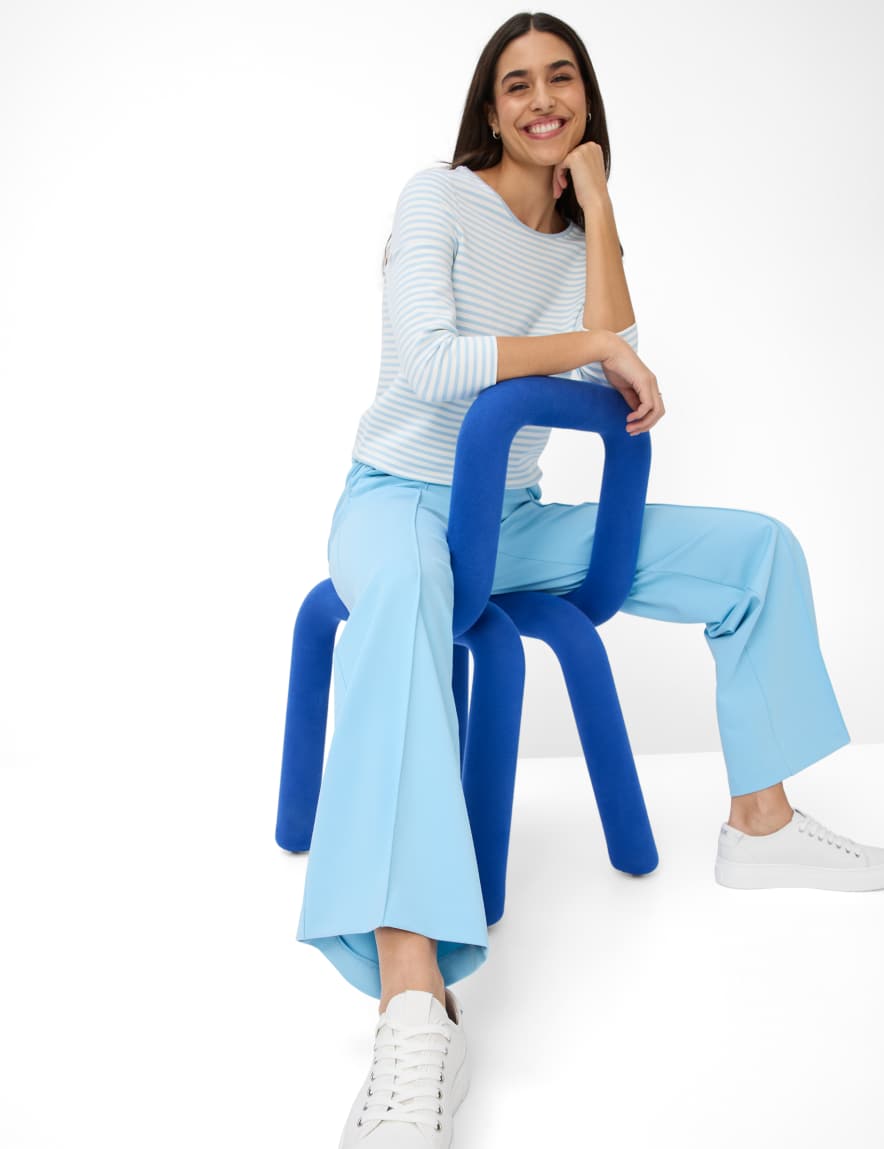 Eurex By Brax Women's Fashion Pants Style MAINE Light Blue Wide Leg