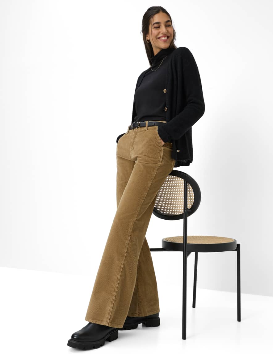 Eurex By Brax Women's Fashion Pants Style MAINE Light Brown Wide Leg