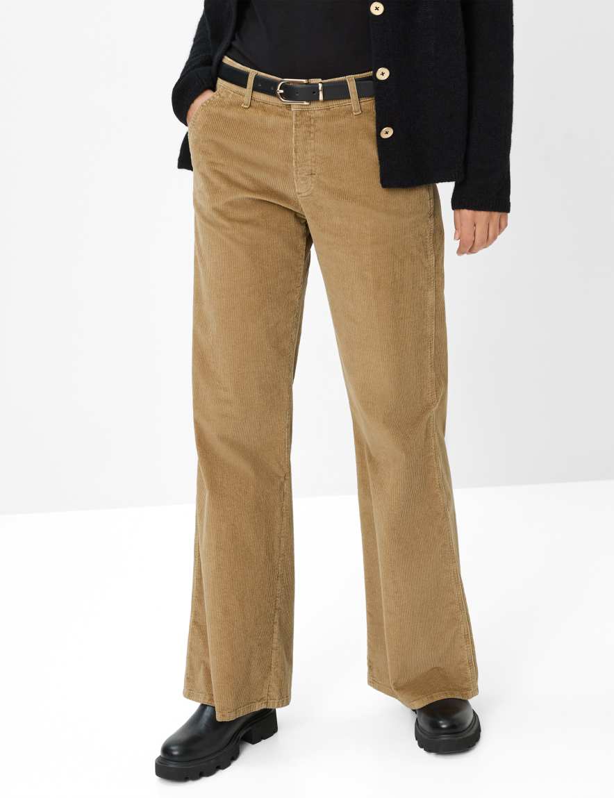 eurex by brax Women's fashion Pants Style MAINE Light Brown Wide Leg