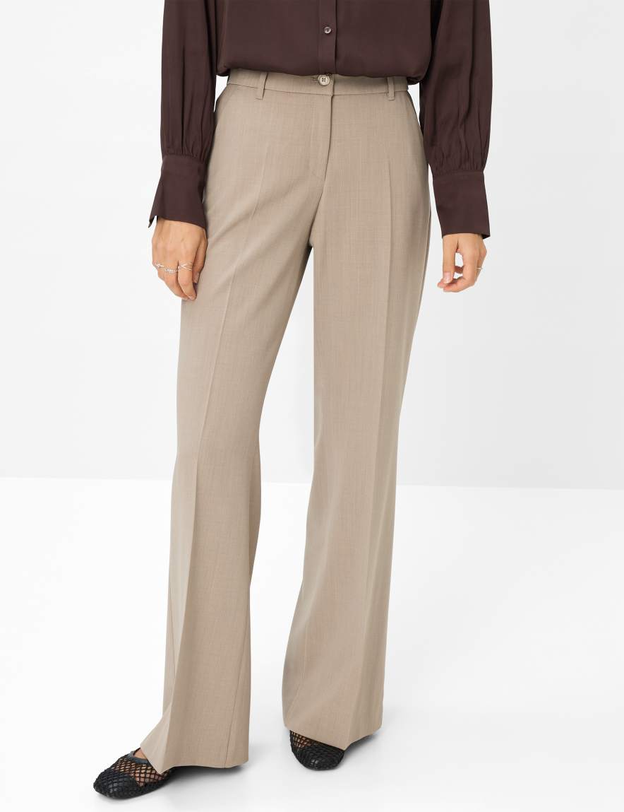 eurex by brax Women's fashion Pants Style MAINE Light Brown Wide Leg