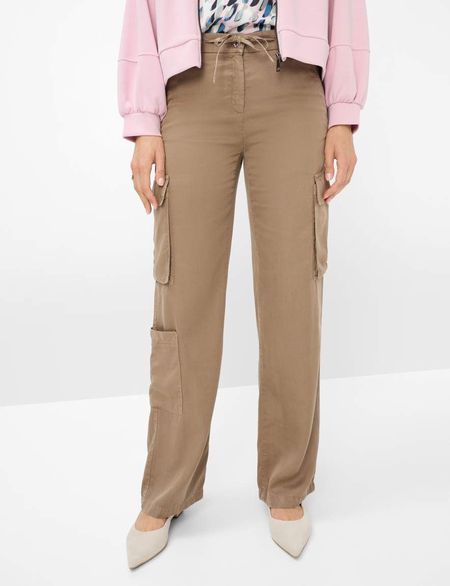 eurex by brax Women's fashion Pants Style MAINE Light Brown Wide Leg