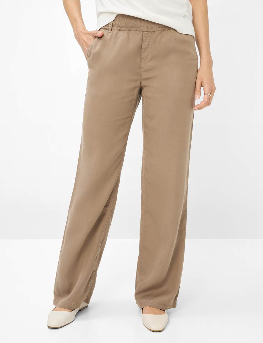 eurex by brax Women's fashion Pants Style MAINE Light Brown Wide Leg