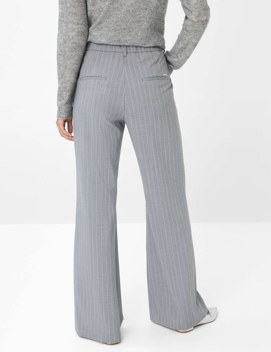 Eurex By Brax Women's Fashion Pants Style MAINE Light Gray Wide Leg