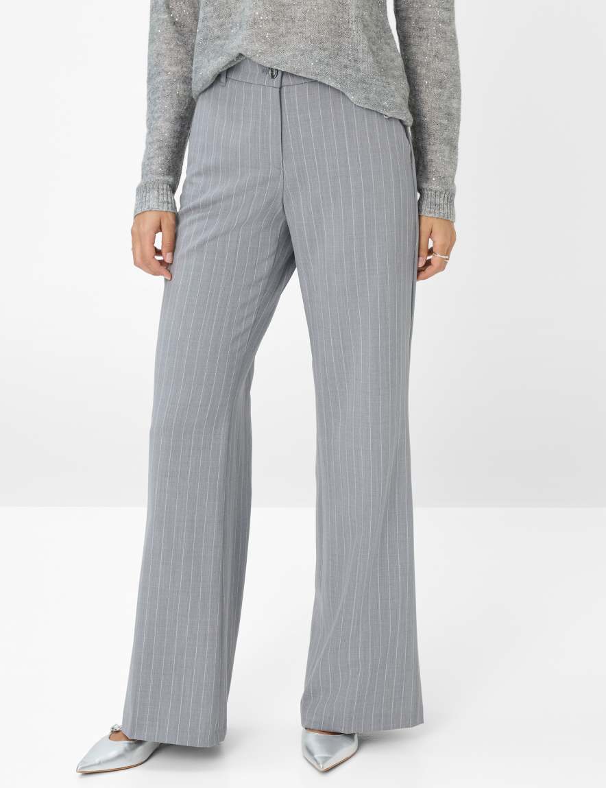 eurex by brax Women's fashion Pants Style MAINE Light Gray Wide Leg