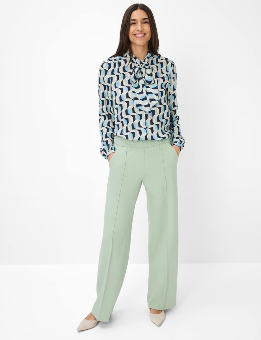 Eurex By Brax Women's Fashion Pants Style MAINE Light Green Wide Leg