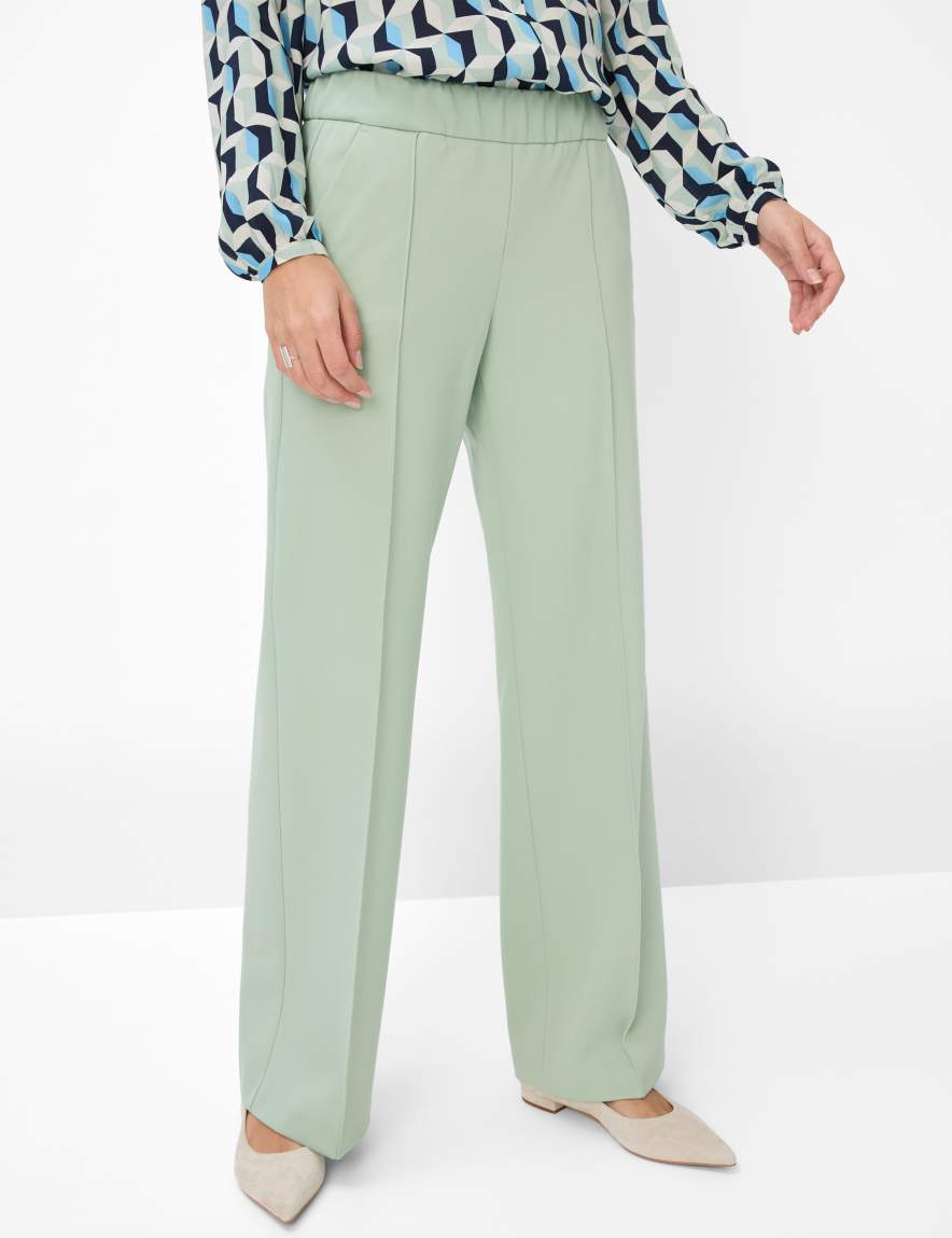 eurex by brax Women's fashion Pants Style MAINE Light Green Wide Leg