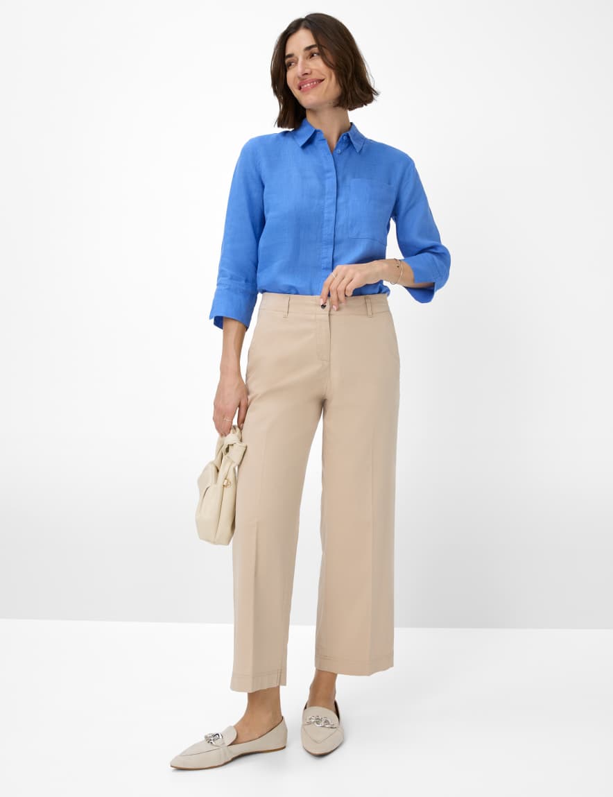 Eurex By Brax Women's Fashion Pants Style MAINE S Beige Wide Leg