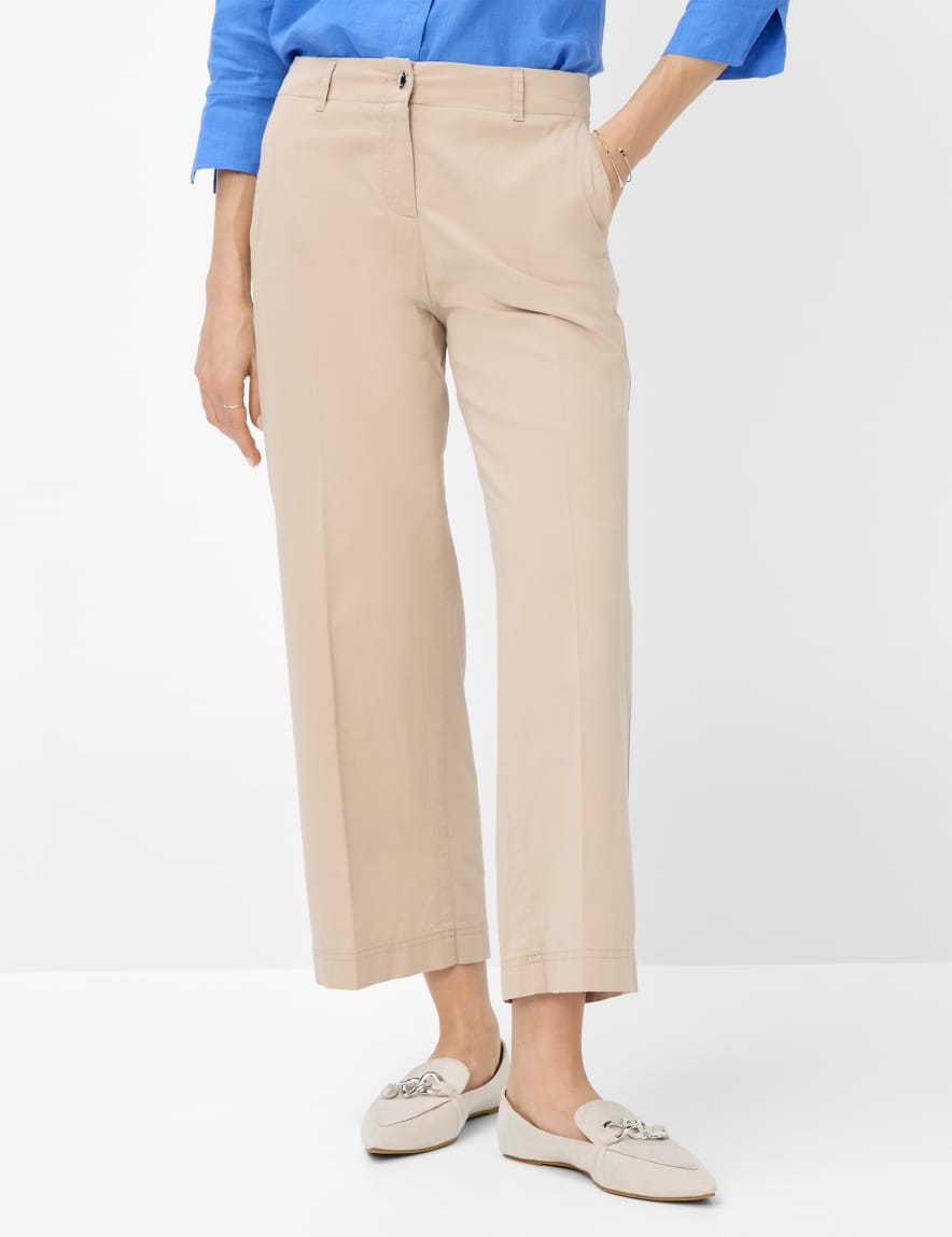 eurex by brax Women's fashion Pants Style MAINE S Beige Wide Leg