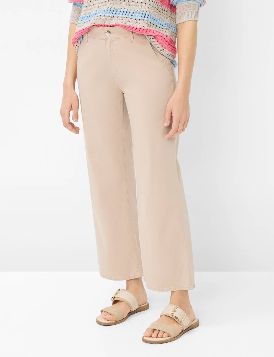 eurex by brax Women's fashion Pants Style MAINE S Beige Wide Leg