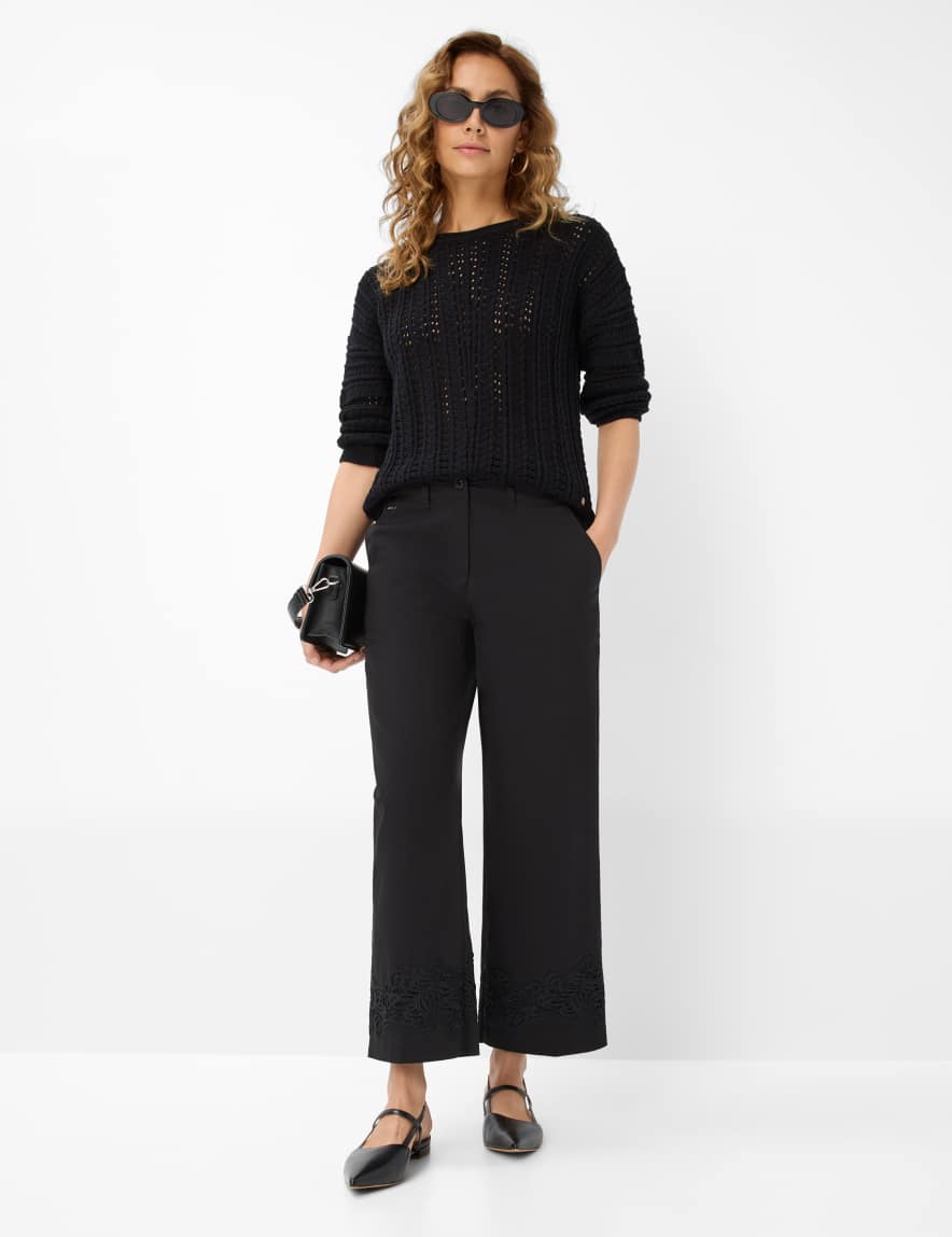 Eurex By Brax Women's Fashion Pants Style MAINE S Black Wide Leg