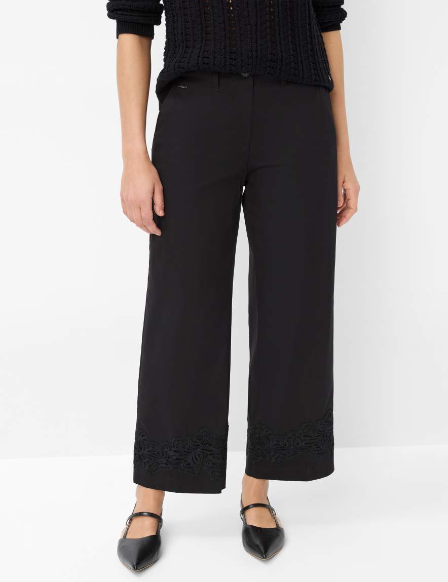 eurex by brax Women's fashion Pants Style MAINE S Black Wide Leg