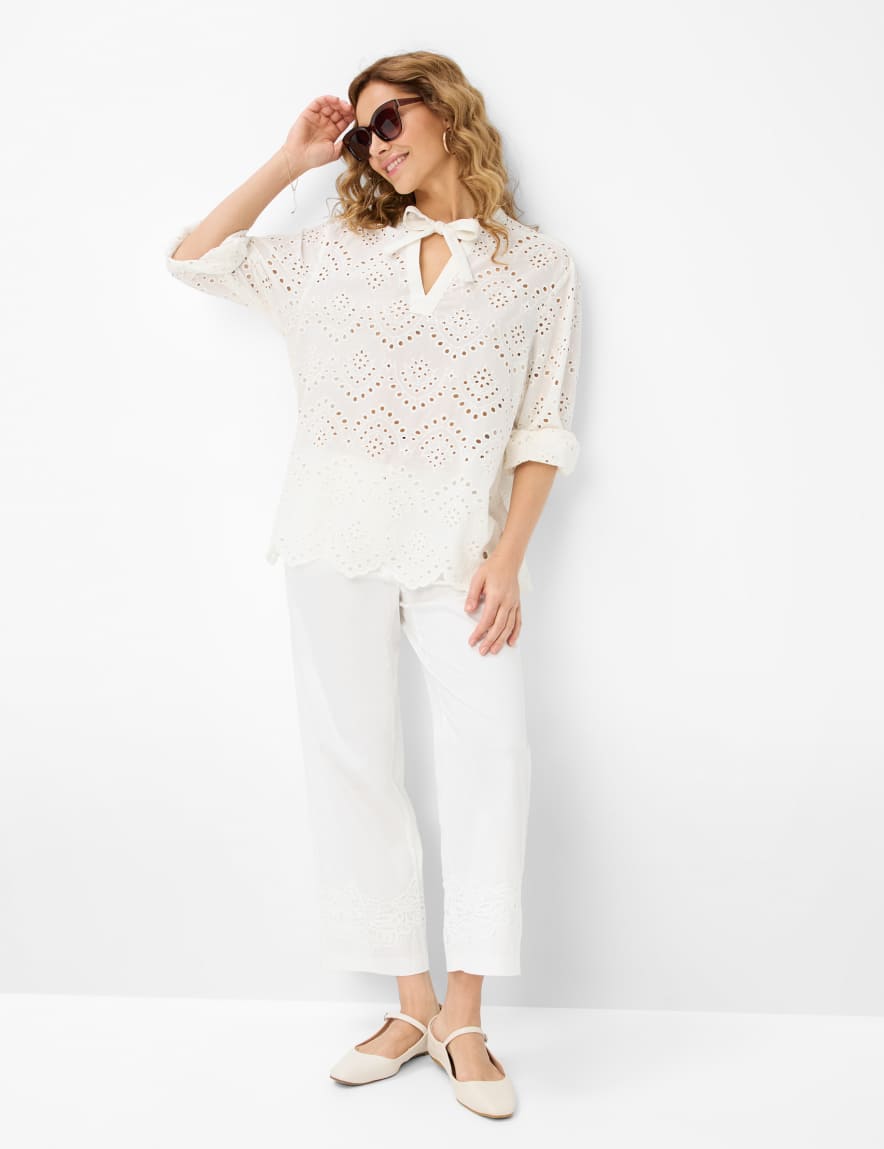 Eurex By Brax Women's Fashion Pants Style MAINE S Cream White Wide Leg