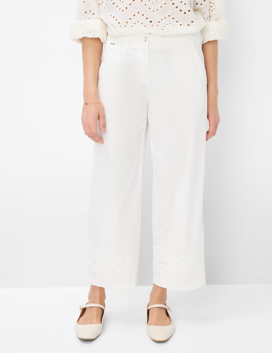 eurex by brax Women's fashion Pants Style MAINE S Cream White Wide Leg