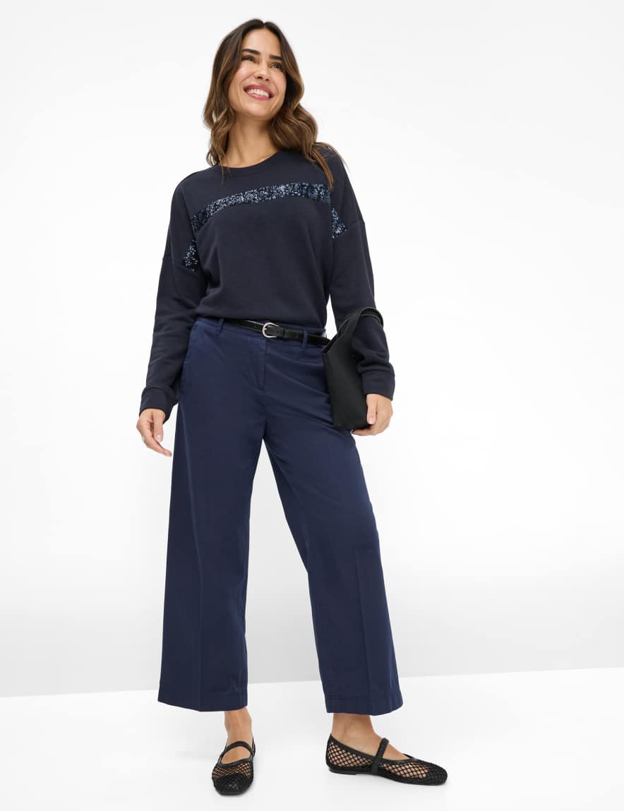 Eurex By Brax Women's Fashion Pants Style MAINE S Dark Blue Wide Leg